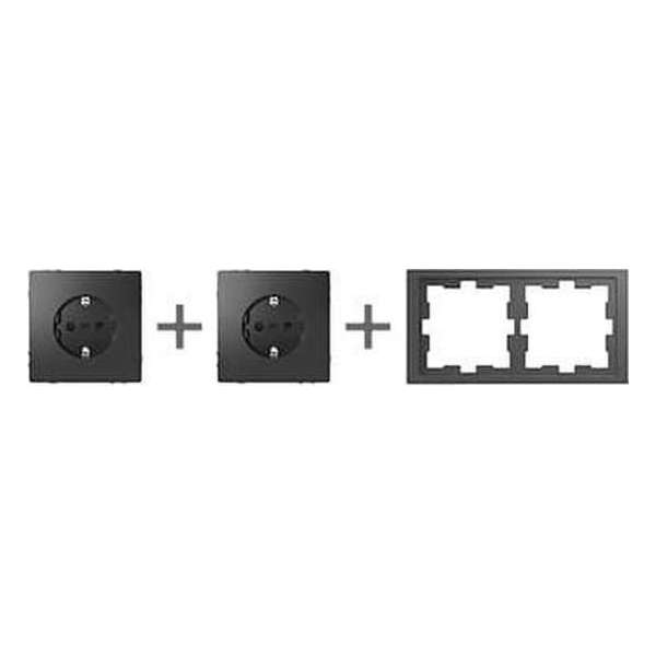 Stopcontact (2X) Compleet - Antraciet - Merten D-Life - Schneider Electric - MTN2300-6534_TO Stopcontact (2X) Compleet - Antraciet - Merten D-Life - Schneider Electric - MTN2300-6534_TO