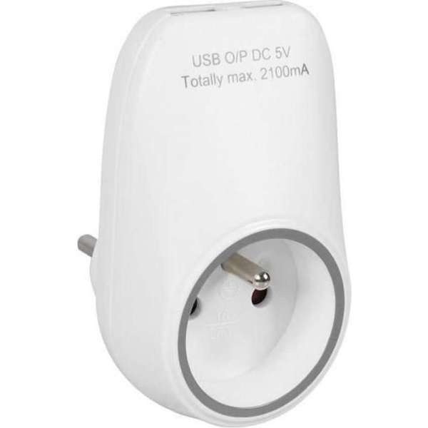 EXPERT-LINE - Dominostekker 16A + 2 USB Poorten - 487449 EXPERT-LINE - Dominostekker 16A + 2 USB Poorten - 487449