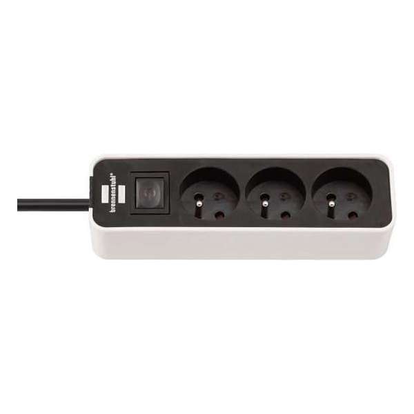 BRENNENSTUHL ECOLOR-contactdoos 3 uitgangen (kabel 1,50m H05VV-F3G1.0, met schakelaar), Wit / Zwart BRENNENSTUHL ECOLOR-contactdoos 3 uitgangen (kabel 1,50m H05VV-F3G1.0, met schakelaar), Wit / Zwart