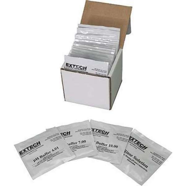 EXTECH PH103: Tripak Buffer Pouches (4, 7 en 10pH plus spoeloplossing) EXTECH PH103: Tripak Buffer Pouches (4, 7 en 10pH plus spoeloplossing)