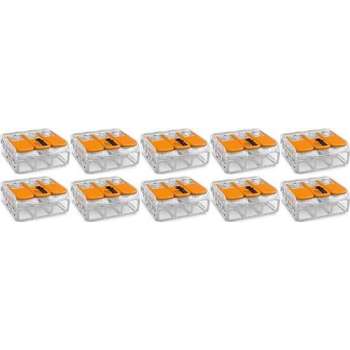 WAGO - Lasklem Set 10 Stuks - 3 Polig met Klemmetjes - Oranje