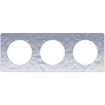 Afdekraam Odace Touch 3V - Gehamerd Aluminium - Schneider Electric - S520806K