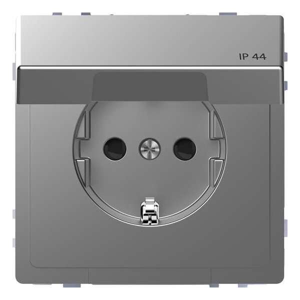 Stopcontact - Inbouw - Randaarde - Beveiliging - Klapdeksel - RVS Look - Systeem Design - Schneider Electric - MTN2314-6036 Stopcontact - Inbouw - Randaarde - Beveiliging - Klapdeksel - RVS Look - Systeem Design - Schneider Electric - MTN2314-6036