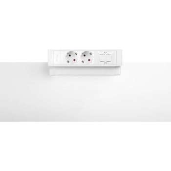 Filex Power Desk Up® 2.0 - 2x 230V, 1x keystone - Wit