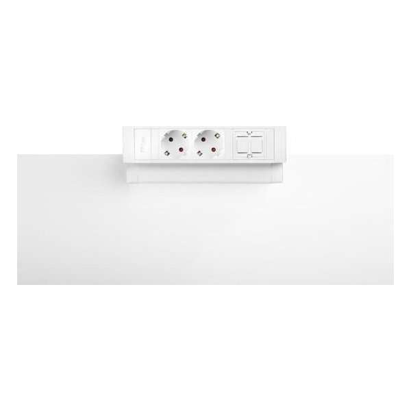 Filex Power Desk Up® 2.0 - 2x 230V, 1x keystone - Wit Filex Power Desk Up® 2.0 - 2x 230V, 1x keystone - Wit