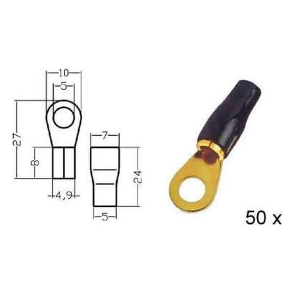 Kabelschoen ring verguld zwart 20mm² ring diam 4 2mm Kabelschoen ring verguld zwart 20mm² ring diam 4 2mm