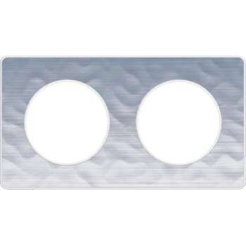 Afdekraam Odace Touch 2V - Gehamerd Aluminium - Schneider Electric - S520804K