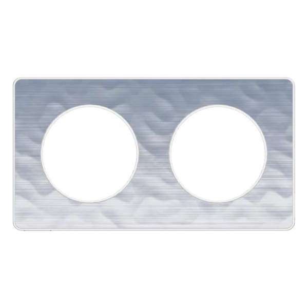 Afdekraam Odace Touch 2V - Gehamerd Aluminium - Schneider Electric - S520804K Afdekraam Odace Touch 2V - Gehamerd Aluminium - Schneider Electric - S520804K