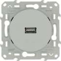 Schneider Electric Odace USB stopcontact Aluminium