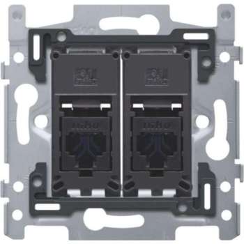 Niko Sokkel data stopcontact 2XRJ45 utp CAT6 - 170-65262
