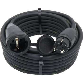 Luxya Cabling - Verlengsnoer Neopreen - 05 meter - 3G1,5 mm² - IP44 - Randaarde - Zwarte stekkers
