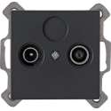 KOPP - Televisie/Radio Contactdoos - Wandcontactdoos Coax - Athenis - Inbouw - Mat Antraciet