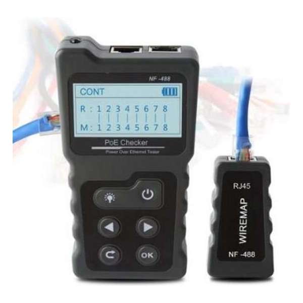Poe Checker Netwerktester - NF-488 | Elektrischefoutjes.nl Poe Checker Netwerktester - NF-488 | Elektrischefoutjes.nl