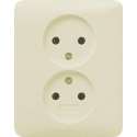 Gira SY55 Inbouw Stopcontact - 2-voudig - Creme