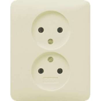 Gira SY55 Inbouw Stopcontact - 2-voudig - Creme