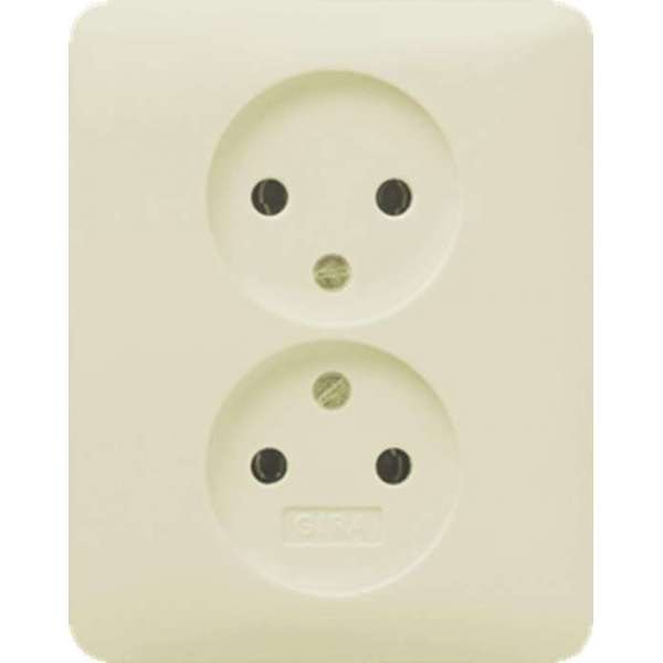 Gira SY55 Inbouw Stopcontact - 2-voudig - Creme