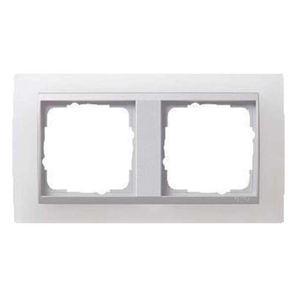 Gira afdekr 2-v alum/wit ev Gira afdekr 2-v alum/wit ev