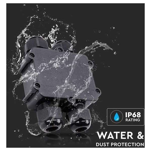 ZWARTE 4 PIN WATERDICHTE KABELBOX voor kabels met diameter (8-12mm) - IP68 ZWARTE 4 PIN WATERDICHTE KABELBOX voor kabels met diameter (8-12mm) - IP68