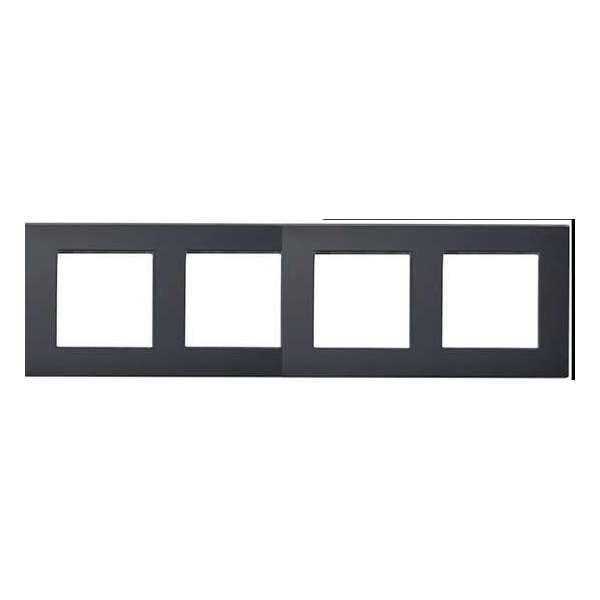 THORN Glasframe voor 4 push schakelaars of componenten zwart THORN Glasframe voor 4 push schakelaars of componenten zwart