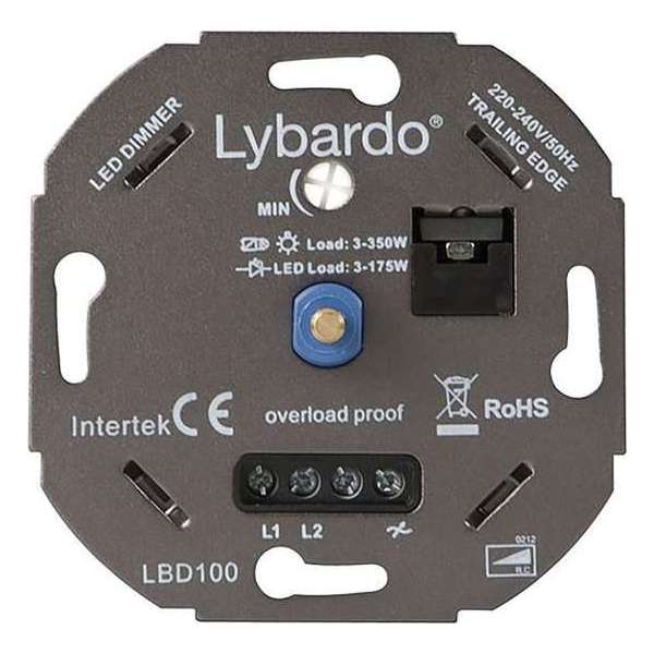 Lybardo ITEC 3-175W LED Dimmer - Fase Afsnijding - Universeel Lybardo ITEC 3-175W LED Dimmer - Fase Afsnijding - Universeel