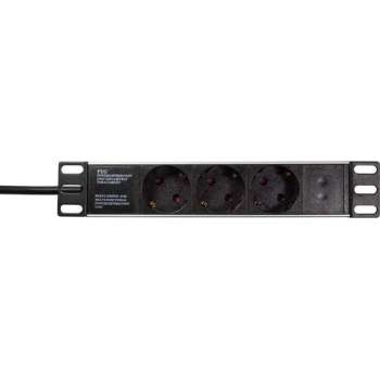 LogiLink PDU3B01 energiedistributie 1U Zwart 3 AC-uitgang(en)