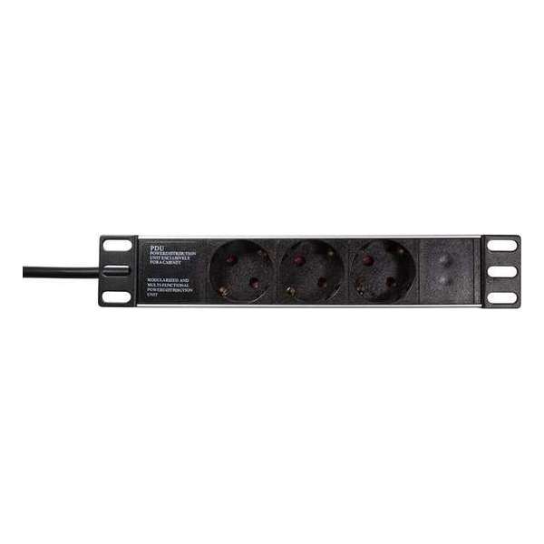 LogiLink PDU3B01 energiedistributie 1U Zwart 3 AC-uitgang(en) LogiLink PDU3B01 energiedistributie 1U Zwart 3 AC-uitgang(en)