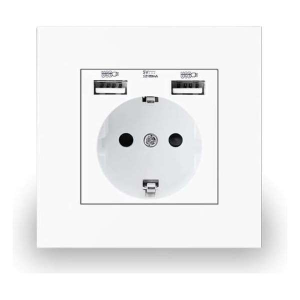 USB stopcontact - USB stopcontact inbouw - Inbouw wandcontactdoos - USB stopcontact wit - USB stopcontact randaarde USB stopcontact - USB stopcontact inbouw - Inbouw wandcontactdoos - USB stopcontact wit - USB stopcontact randaarde