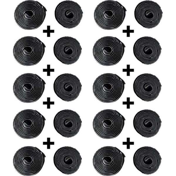 Plakbaar Klittenband - Haak en Lus - 10 stuks - 25 mm - 1 meter Plakbaar Klittenband - Haak en Lus - 10 stuks - 25 mm - 1 meter