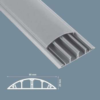 90X20 mm vloer/wand kabelgoot/ leidinglijst met bevestigingstape 2X1 M