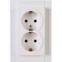 KOPP - Wandcontactdoos - Athenis - Inbouw - 1-voudig Dubbel Stopcontact - Randaarde - Helder Glans Wit - BES LED