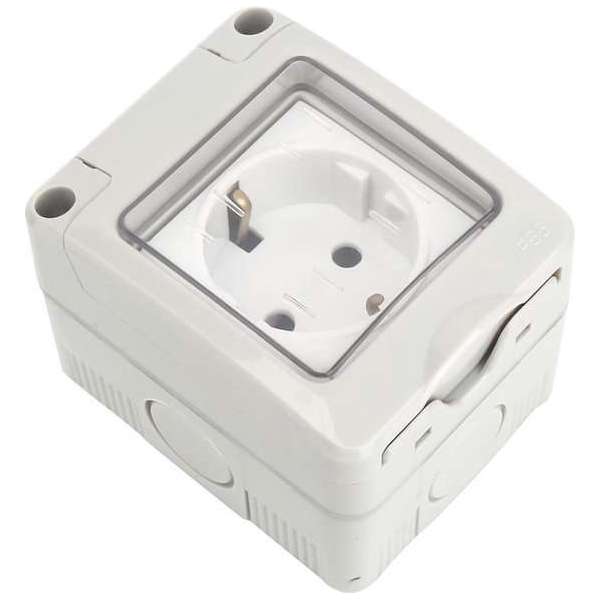 Wandcontactdoos - Igna Trenck - Opbouw - Enkel - Randaarde - Waterdicht IP55 - Grijs Wandcontactdoos - Igna Trenck - Opbouw - Enkel - Randaarde - Waterdicht IP55 - Grijs