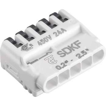 Tridonic SDKF universele Lasklem Lasdop Hefboomklem 5-polig 5-gaats 0.2-2.5mm (50st.)