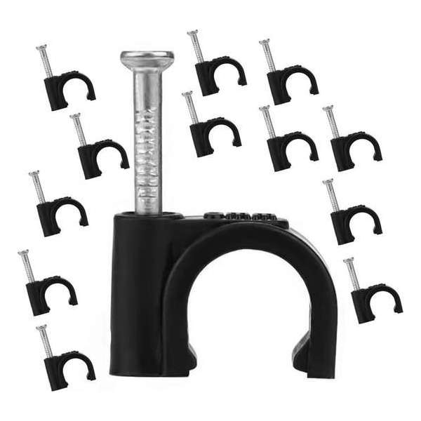 Set van 400 kabelclips, zwart (voor 8 mm kabels) Set van 400 kabelclips, zwart (voor 8 mm kabels)