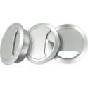 TQ4U Kabeldoorvoer - ABS Kunststof - Ø 80 mm - Verstelbaar - Zilver Metallic - 3 stuks