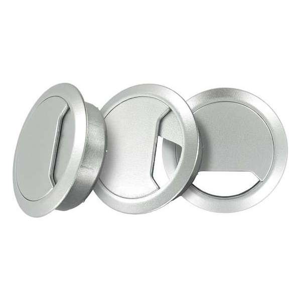 TQ4U Kabeldoorvoer - ABS Kunststof - Ø 80 mm - Verstelbaar - Zilver Metallic - 3 stuks TQ4U Kabeldoorvoer - ABS Kunststof - Ø 80 mm - Verstelbaar - Zilver Metallic - 3 stuks