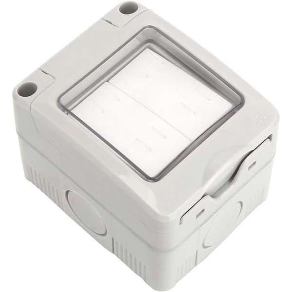 Wisselschakelaar Wissel/Wissel - Aigi Focky - Opbouw - Dubbel Schakelaar - Waterdicht IP55 - Grijs - BES LED Wisselschakelaar Wissel/Wissel - Aigi Focky - Opbouw - Dubbel Schakelaar - Waterdicht IP55 - Grijs - BES LED
