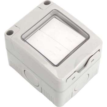Wisselschakelaar Wissel/Wissel - Igia Focky - Opbouw - Dubbel Schakelaar -  Waterdicht IP55 - Grijs