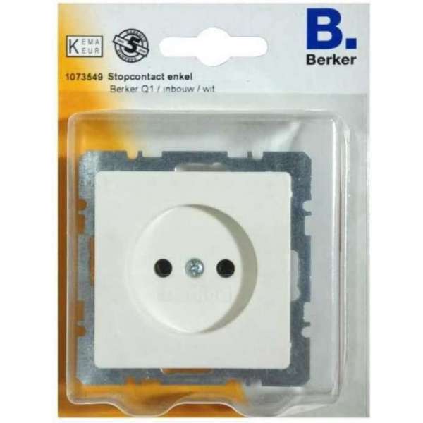 BERKER Q1 stopcontact enkel, inbouw | WIT BERKER Q1 stopcontact enkel, inbouw | WIT