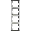 Hager Berker arsys afdekraam 4-voudig verticaal edelstaal - 13440004