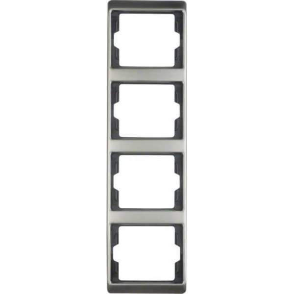 Hager Berker arsys afdekraam 4-voudig verticaal edelstaal - 13440004 Hager Berker arsys afdekraam 4-voudig verticaal edelstaal - 13440004