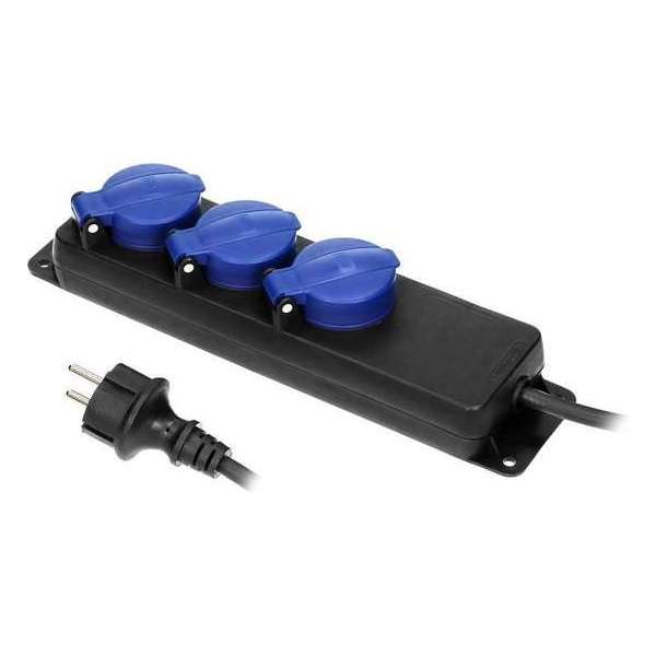 Heavy-duty stekkerdoos voor buiten - 3-voudig - IP44 spatwaterdicht - Kabellengte 5 meter Heavy-duty stekkerdoos voor buiten - 3-voudig - IP44 spatwaterdicht - Kabellengte 5 meter