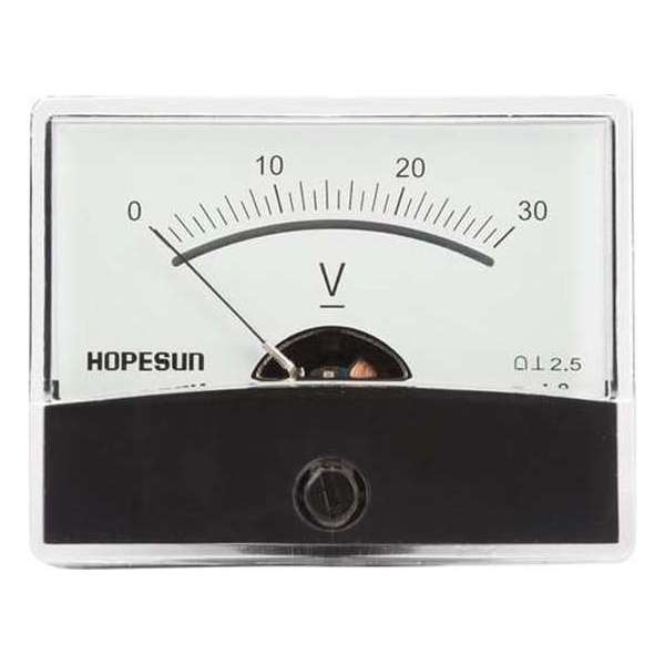 Analoge Paneelmetervoor Dc Spanningsmetingen 30V Dc / 60 X 47Mm Analoge Paneelmetervoor Dc Spanningsmetingen 30V Dc / 60 X 47Mm