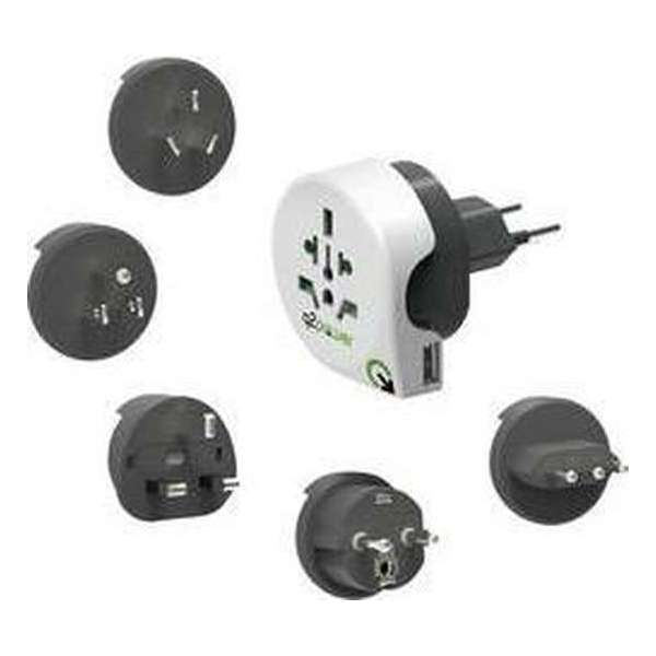Q2 Power 2.200130 Reisstekker Weltreiseadapter Slide USB Q2 Power 2.200130 Reisstekker Weltreiseadapter Slide USB