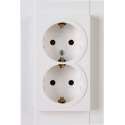 KOPP - Wandcontactdoos - Athenis - Inbouw - 1-voudig Dubbel Stopcontact - Randaarde - Helder Glans Wit