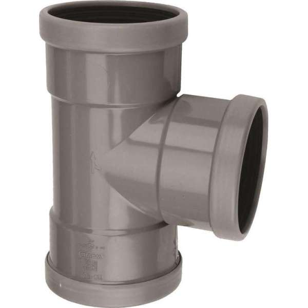 PVC T-Stuk 125X125mm 3x manchet SN4 90° PVC T-Stuk 125X125mm 3x manchet SN4 90°