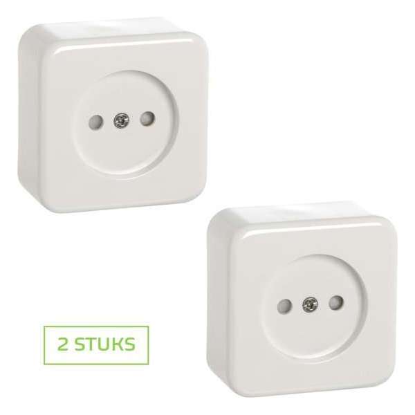GAMMA enkelvoudig stopcontact | serie Andes | opbouw | zonder randaarde | kinderbeveiliging | wit | DUOPACK 2 STUKS GAMMA enkelvoudig stopcontact | serie Andes | opbouw | zonder randaarde | kinderbeveiliging | wit | DUOPACK 2 STUKS