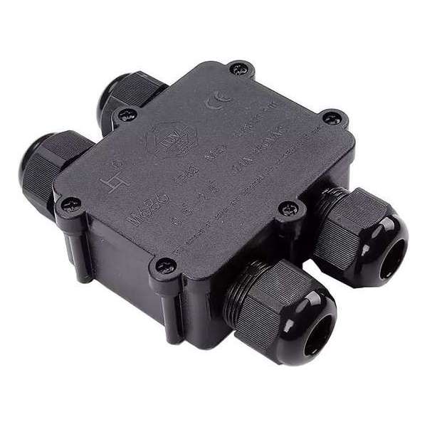 Kabelverbinder - Viron Thermy - Rechte 4-voudig Connector - Waterdicht IP68 - Mat Zwart - BES LED Kabelverbinder - Viron Thermy - Rechte 4-voudig Connector - Waterdicht IP68 - Mat Zwart - BES LED