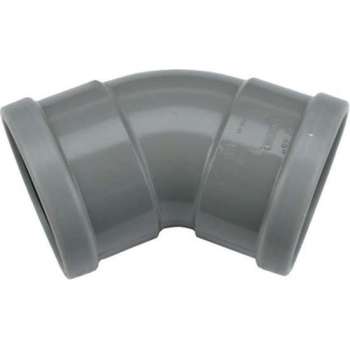 Wavin bocht met manchet alz.mof 110mm,45gr, pvc