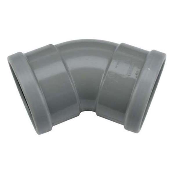 Wavin bocht met manchet alz.mof 110mm,45gr, pvc Wavin bocht met manchet alz.mof 110mm,45gr, pvc