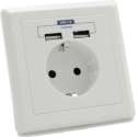 2USB Wandcontactdoos - wit